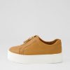 DJANGO & JULIETTE Sippu Dark Tan White Leather Sneakers | Sneakers