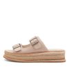 DJANGO & JULIETTE Vishu Oyster Leather Sandals | Espadrilles