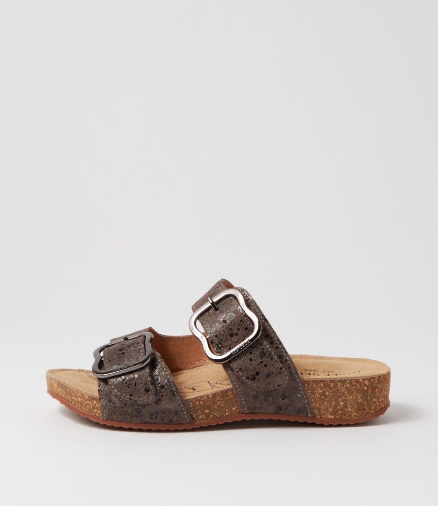 JOSEF SEIBEL Tonga 64 Taupe Multi Leather Slides | Comfort