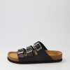 GABOR Alfy Schwarz Leather Sandals | Comfort