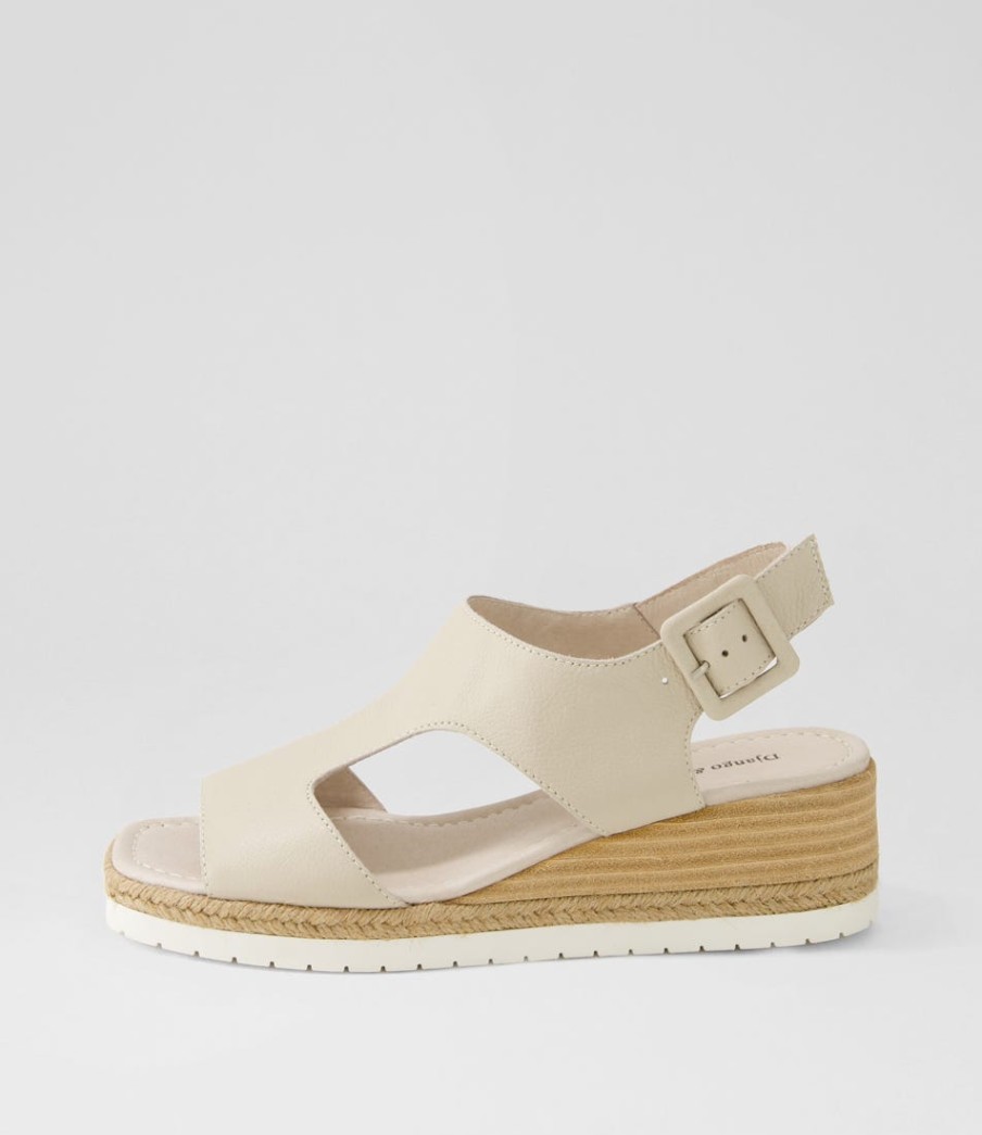 DJANGO & JULIETTE Ippa Almond Leather Espadrilles | Wedges