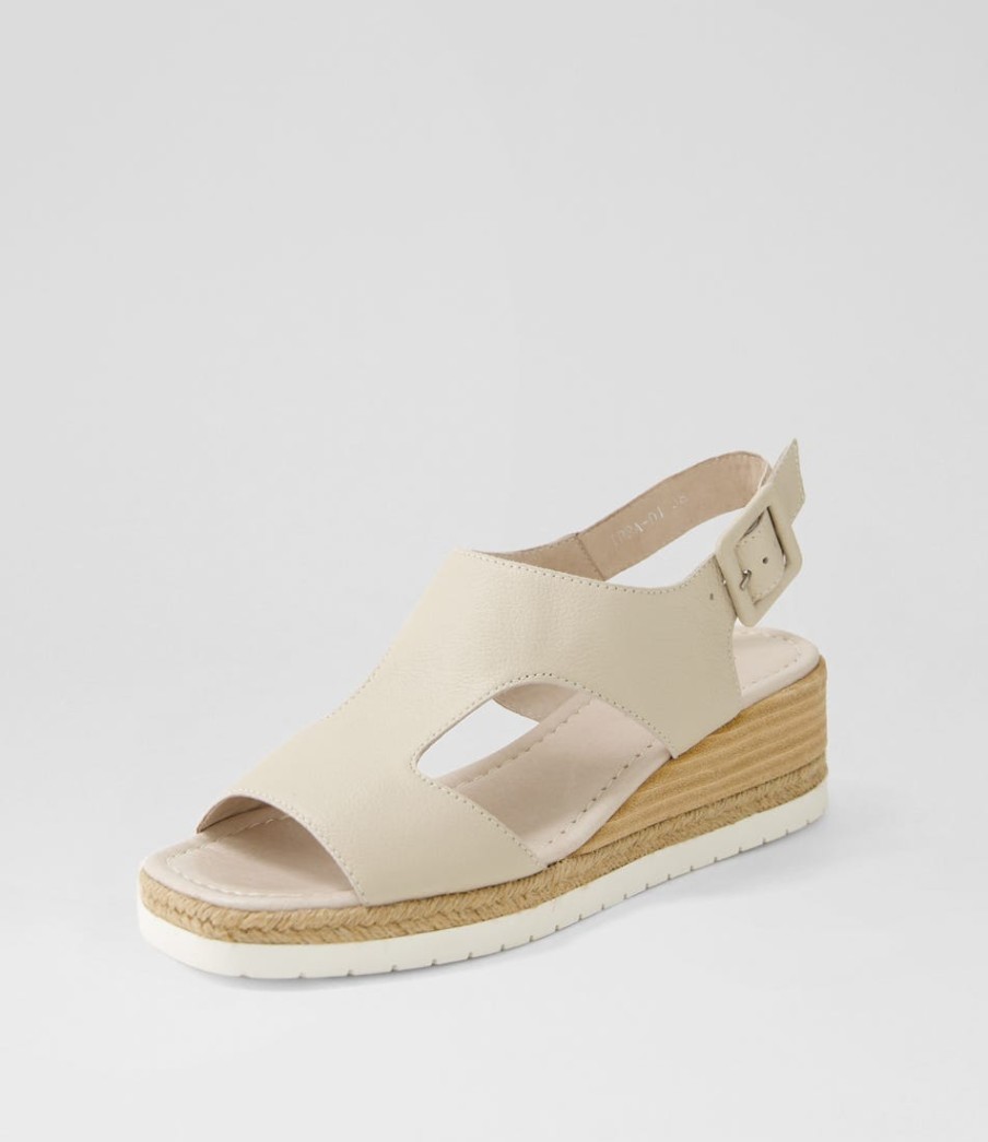 DJANGO & JULIETTE Ippa Almond Leather Espadrilles | Wedges