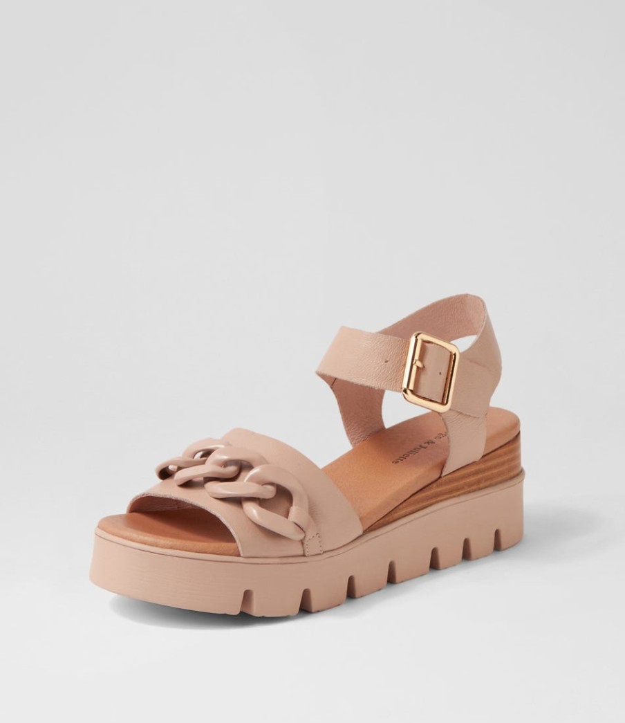 DJANGO & JULIETTE Racassy Cafe Brush Leather Sandals | Sandals