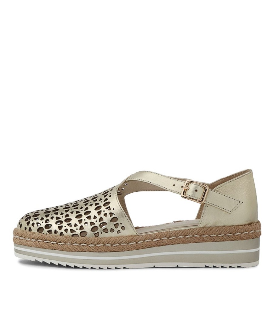 DJANGO & JULIETTE Erika Pale Gold Leather Espadrilles | Espadrilles