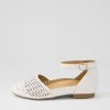 ZIERA Camay Xf White Leather Flat Shoes | Flats