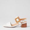 ZIERA Cabalas W White Leather Sandals | Heels