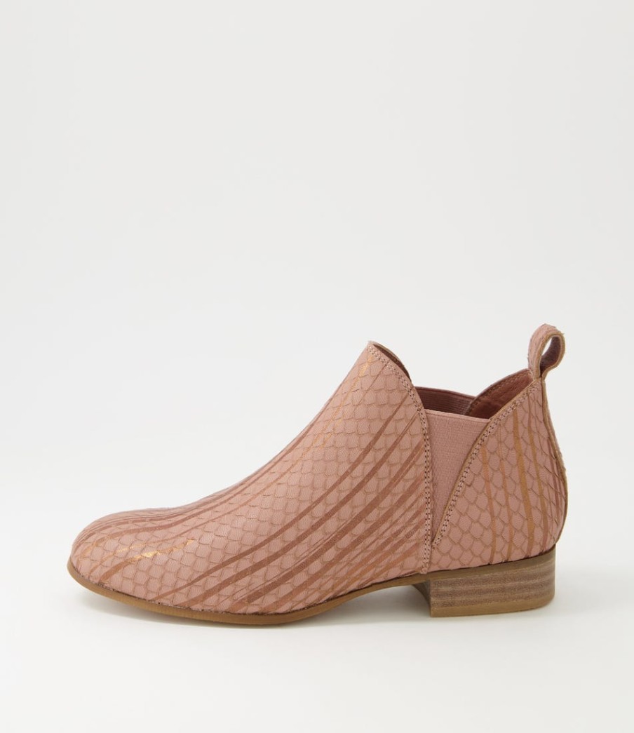 DJANGO & JULIETTE Foe Blush Metallic Cut Leather Chelsea Boots | Boots