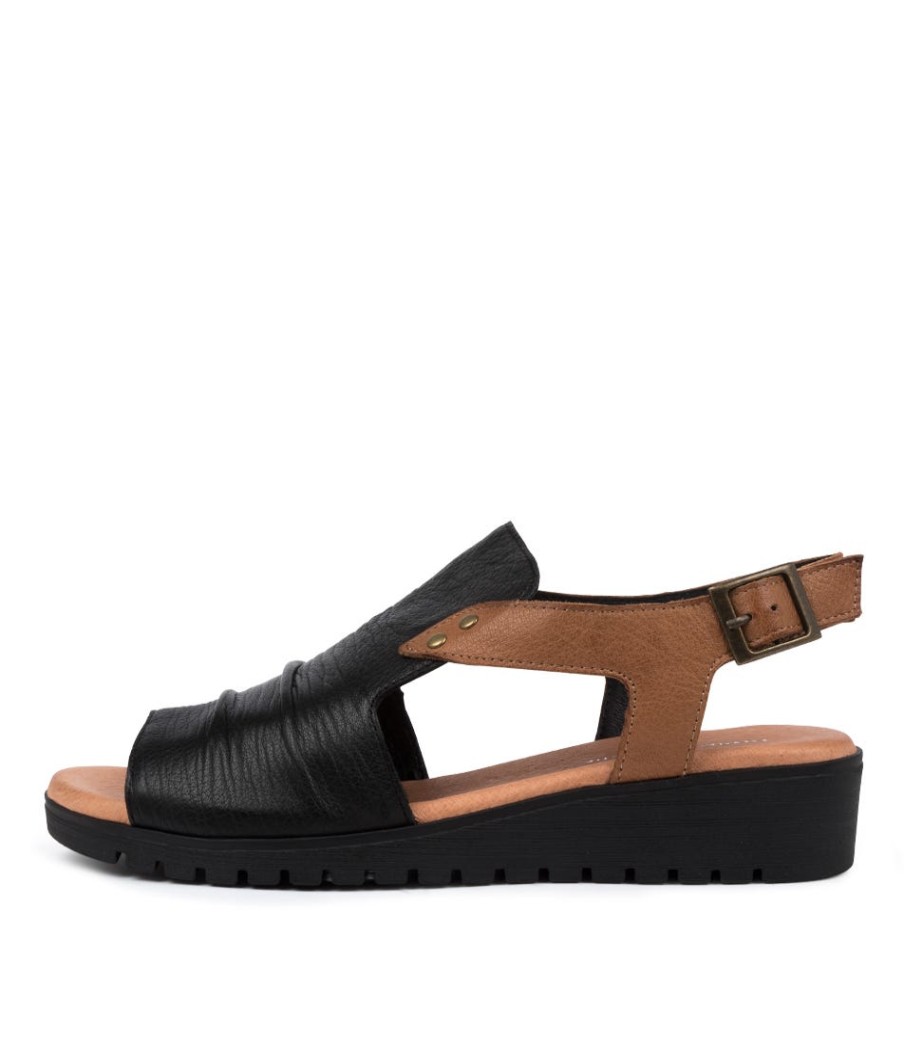 DJANGO & JULIETTE Madis Black-Dk Tan | Wedges