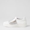 DJANGO & JULIETTE Laroon White Silver Leather Sneakers | Sneakers