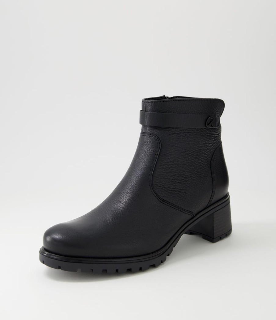 ARA Ronda 11 Schwarz Leather Ankle Boots | Boots