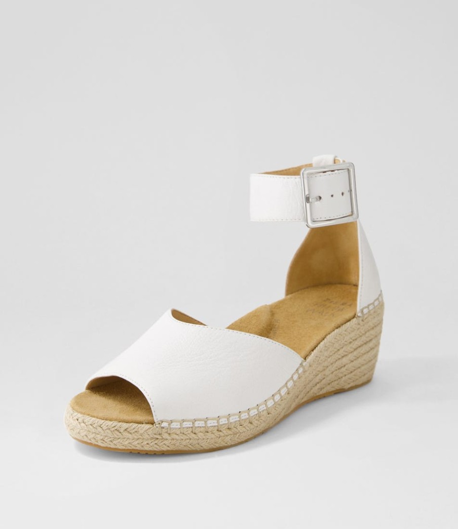 ZIERA Koen Xw White Leather Sandals | Espadrilles