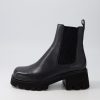 DJANGO & JULIETTE Barakios Black Leather Elastic Ankle Boots | Boots