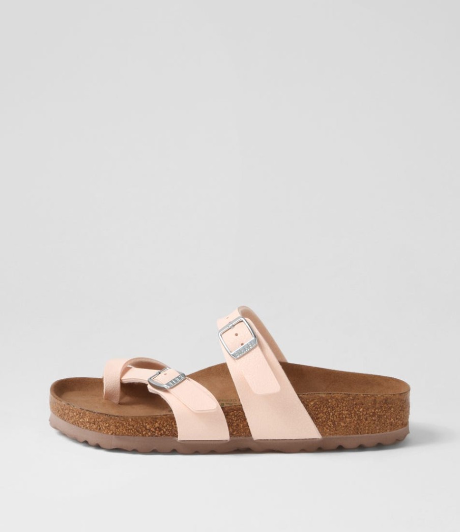 BIRKENSTOCK Mayari Earthy Vegan Light Rose Birkibuc Slides | Comfort