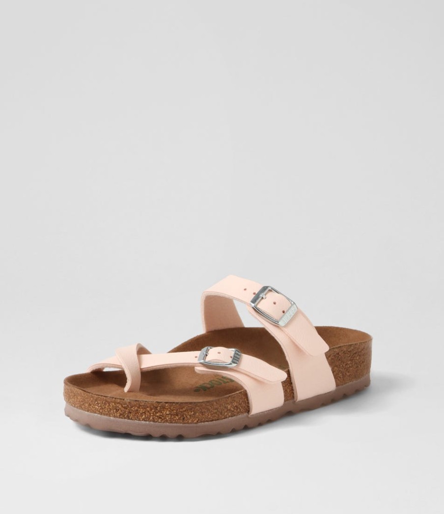 BIRKENSTOCK Mayari Earthy Vegan Light Rose Birkibuc Slides | Comfort