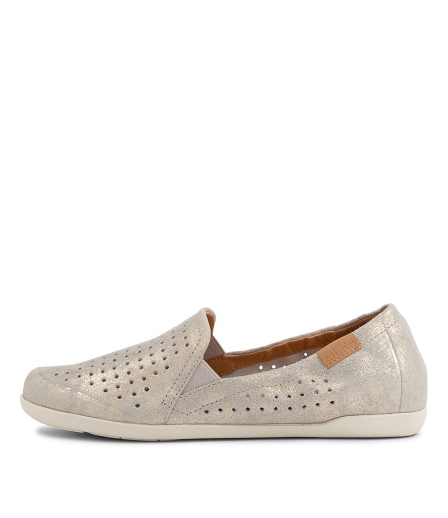 ZIERA Liana W Pale Gold Sherbet Leather Loafers | Comfort