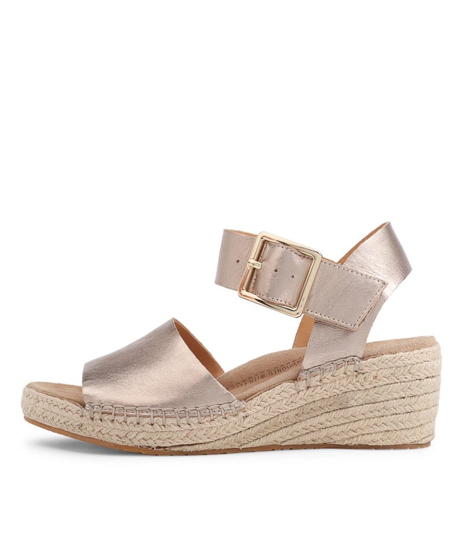 ZIERA Kraig Xw Champagne Leather Espadrilles | Espadrilles