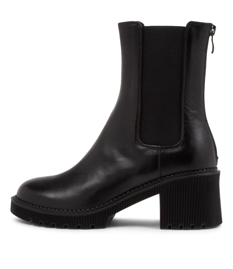 DJANGO & JULIETTE Zozo Black Leather Chelsea Boots | Boots