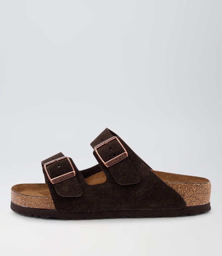 BIRKENSTOCK Arizona Sfb Mocca Suede Slides | Comfort