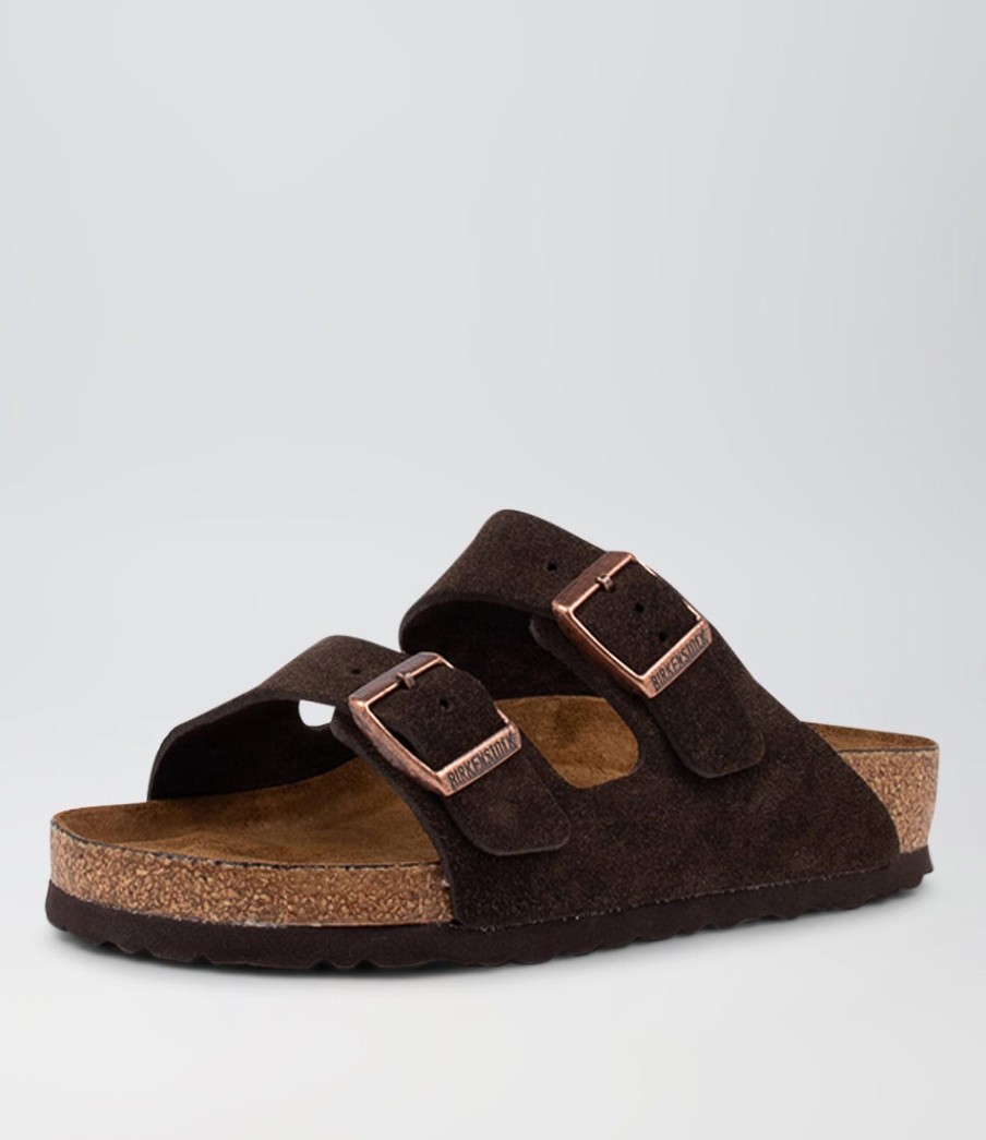 BIRKENSTOCK Arizona Sfb Mocca Suede Slides | Comfort