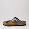 BIRKENSTOCK Gizeh Metallic Black Birkoflor Sandals | Comfort