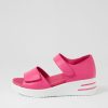 ZIERA Sunnieys Xw Fuchsia White Leather Sandals | Heels