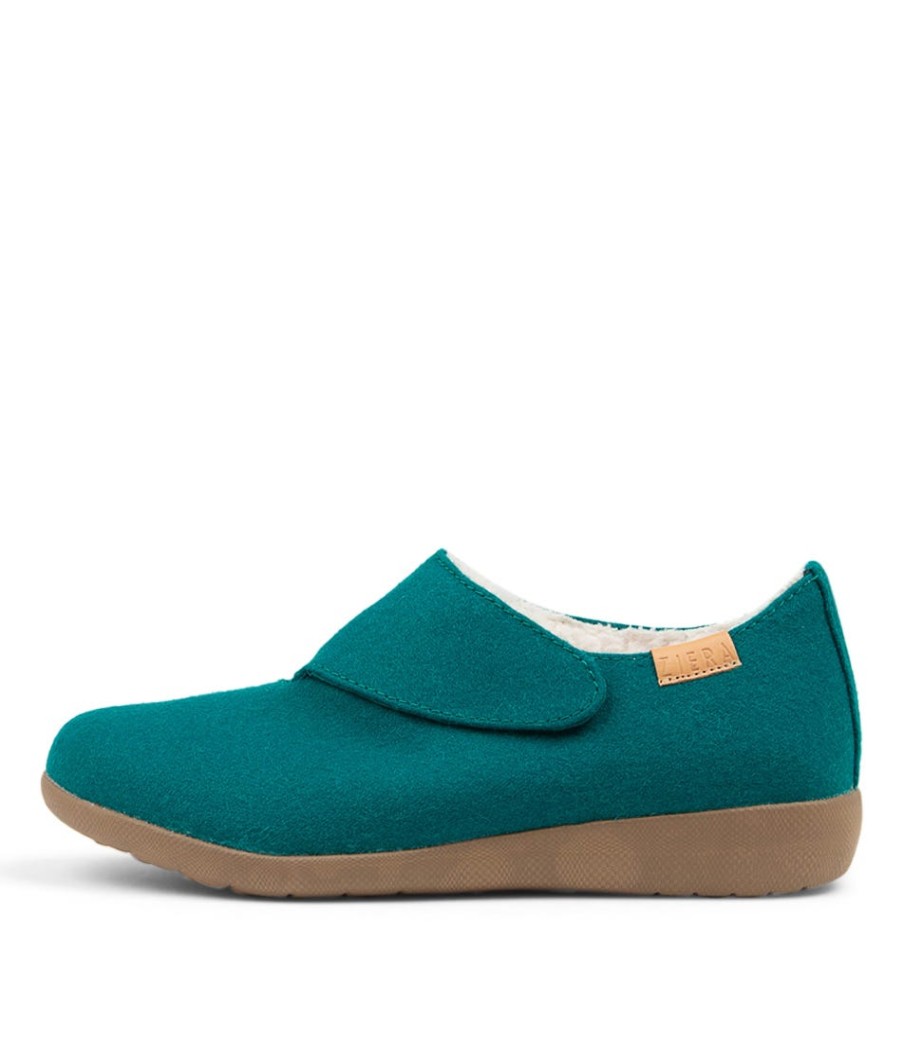 ZIERA Fliss Xw Teal Fabric Slippers | Comfort