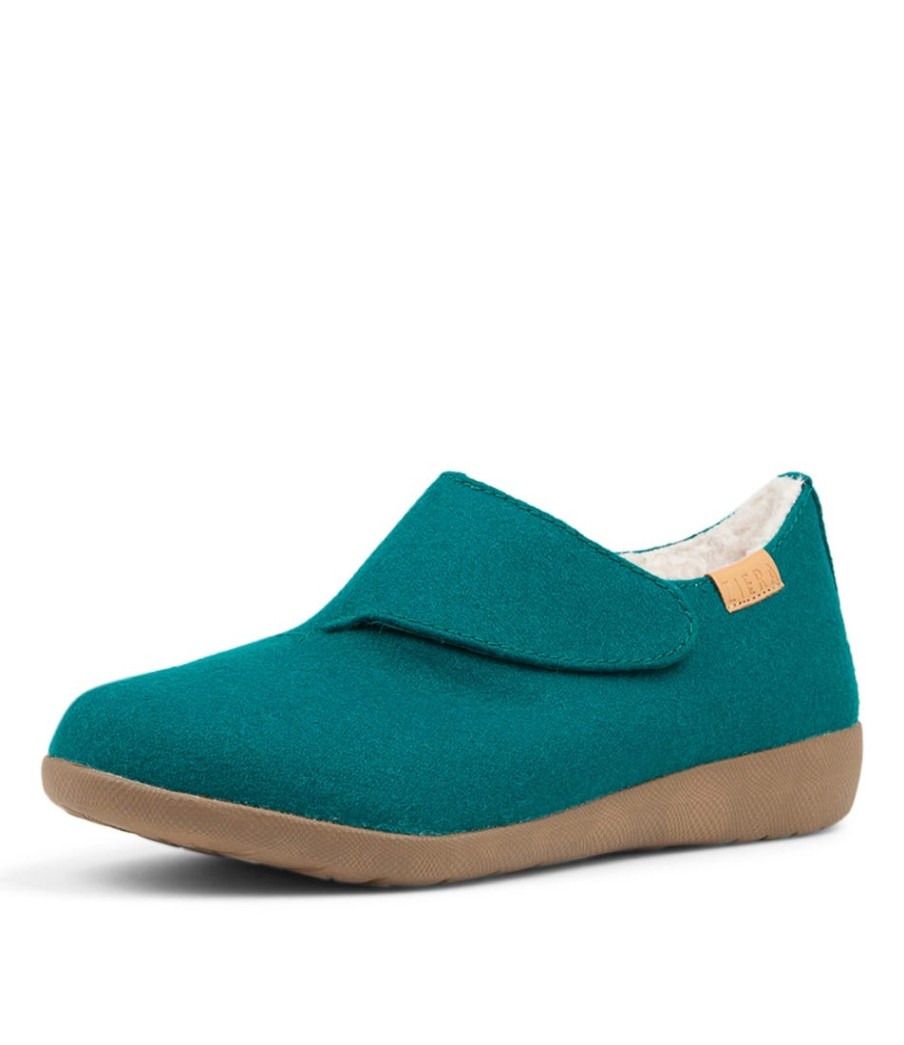 ZIERA Fliss Xw Teal Fabric Slippers | Comfort