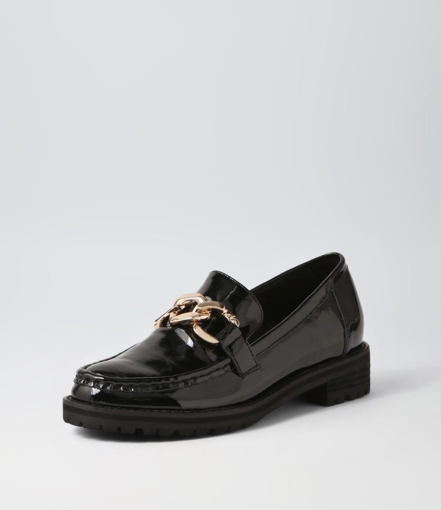 ZIERA Misima W Black Patent Leather Loafers | Loafers