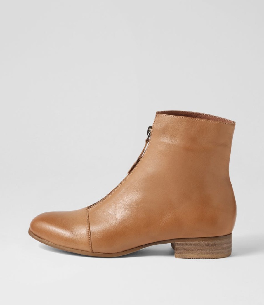 DJANGO & JULIETTE Funda Cognac Leather Ankle Boots | Boots