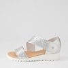 DJANGO & JULIETTE Malkie Silver Weave Leather Sandals | Wedges