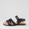 GABOR Fico Schwarz Leather Sandals | Comfort
