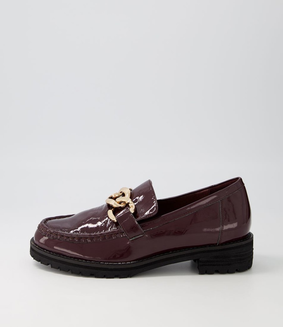 ZIERA Misima W Burgundy Patent Leather Loafers | Loafers