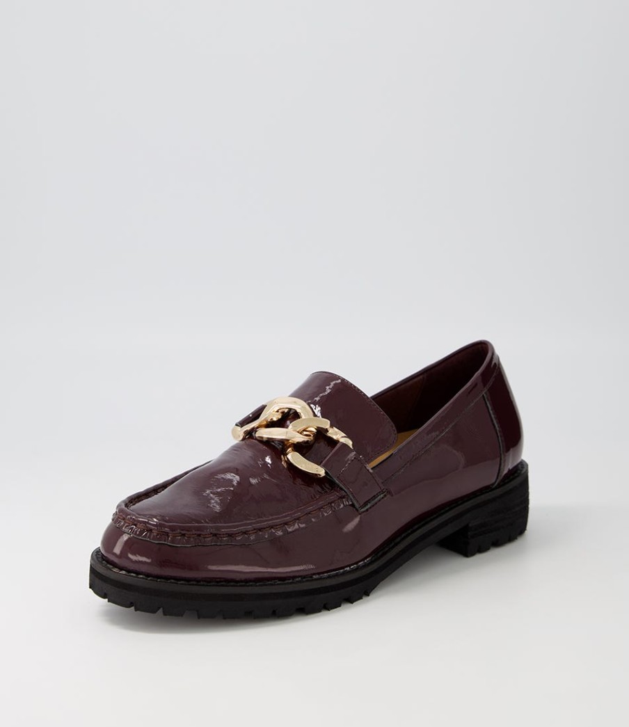 ZIERA Misima W Burgundy Patent Leather Loafers | Loafers