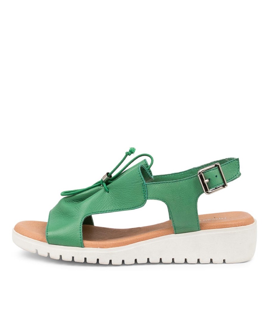 DJANGO & JULIETTE Malika Emerald Leather | Wedges