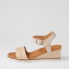 ZIERA Konyise W Nude Weave Leather Sandals | Wedges