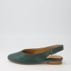 ZIERA Lisa W Dark Emerald Leather Flat Shoes | Comfort