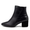 ZIERA Veyda Xw Black Leather Ankle Boots | Boots