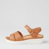 ZIERA Meygan W Dark Tan Leather Sandals | Heels