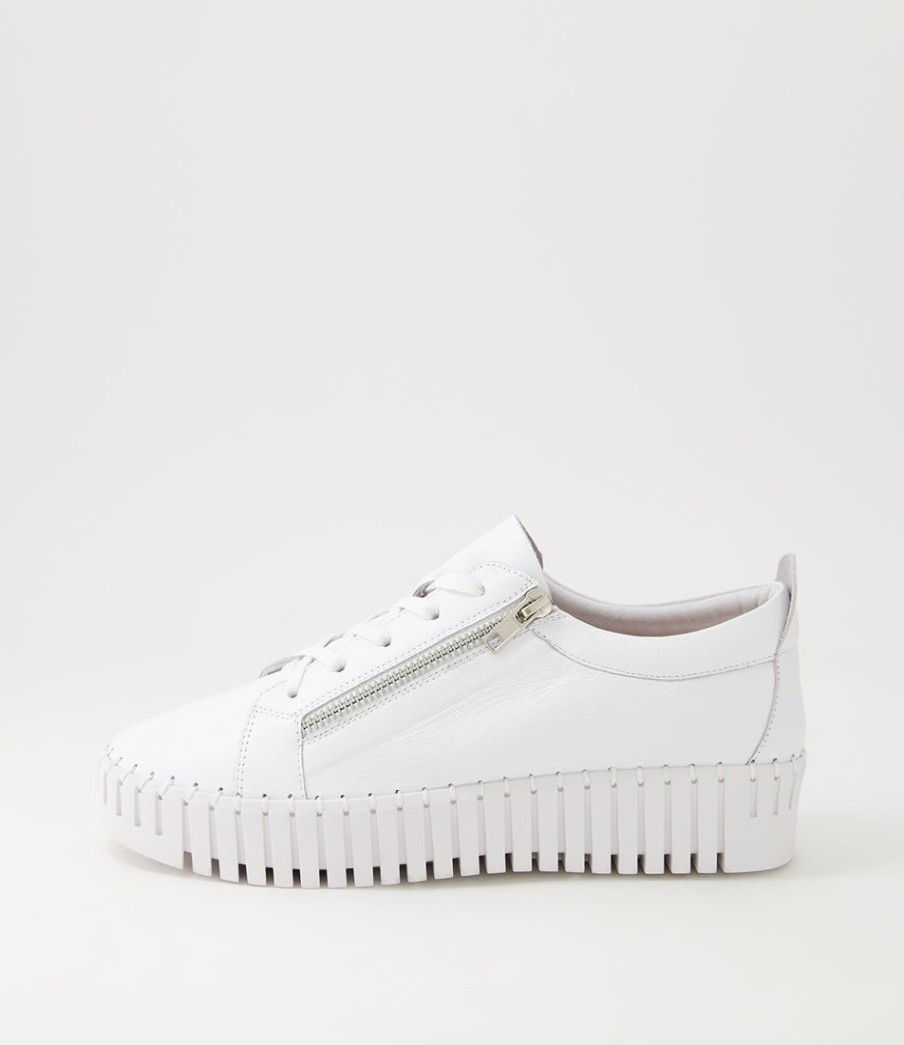 DJANGO & JULIETTE Bump White Leather Sneakers | Sneakers