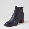 DJANGO & JULIETTE Shad Navy Choc Leather Ankle Boots | Boots