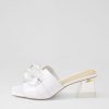 DJANGO & JULIETTE Rulie White Patent Leather Mules | Heels