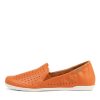 ZIERA Liana W New Orange Leather Flat Shoes | Comfort