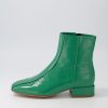 DJANGO & JULIETTE Vamee Dark Emerald Patent Leather Ankle Boots | Boots