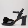 ZIERA Antonia W Black Patent Suede Sandals | Heels