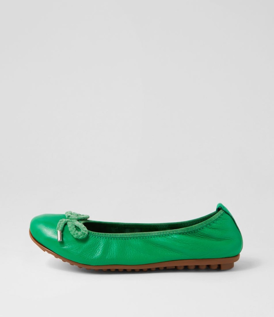 DJANGO & JULIETTE Beyond Bright Emerald Leather Ballet Flats | Flats