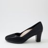 SUPERSOFT Denzil2 Black Scale Suede Leather Heels | Comfort