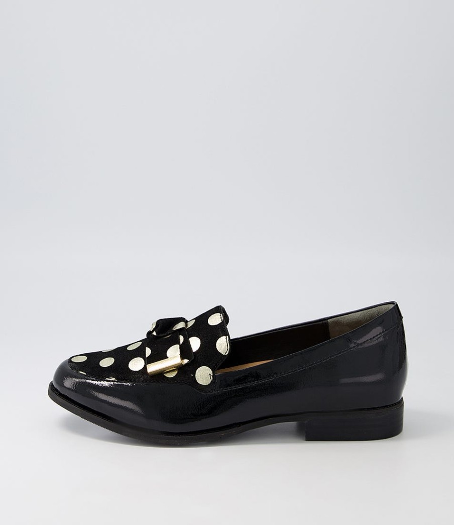 ZIERA Tulips Xf Black Gold Spot Multi Loafers | Loafers