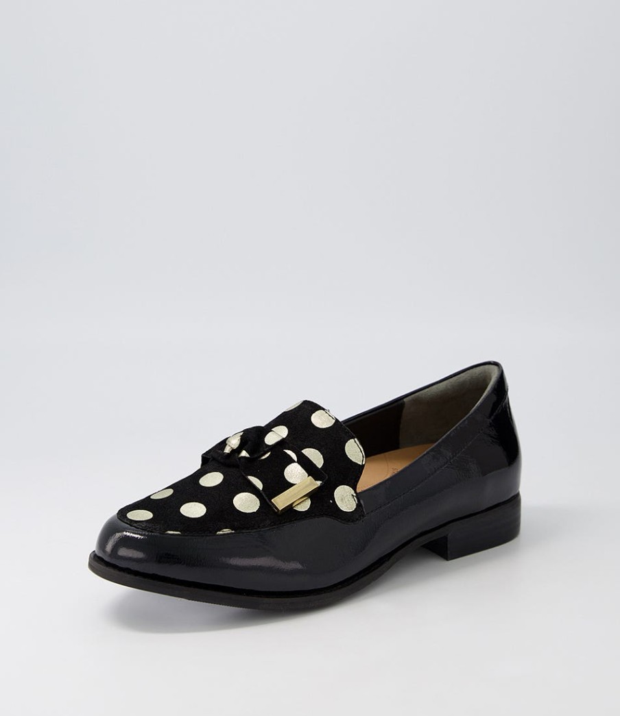 ZIERA Tulips Xf Black Gold Spot Multi Loafers | Loafers