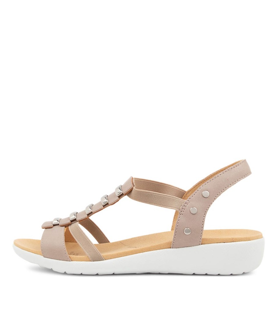 ZIERA Ulover W Misty Leather Elastic Sandals | Wedges