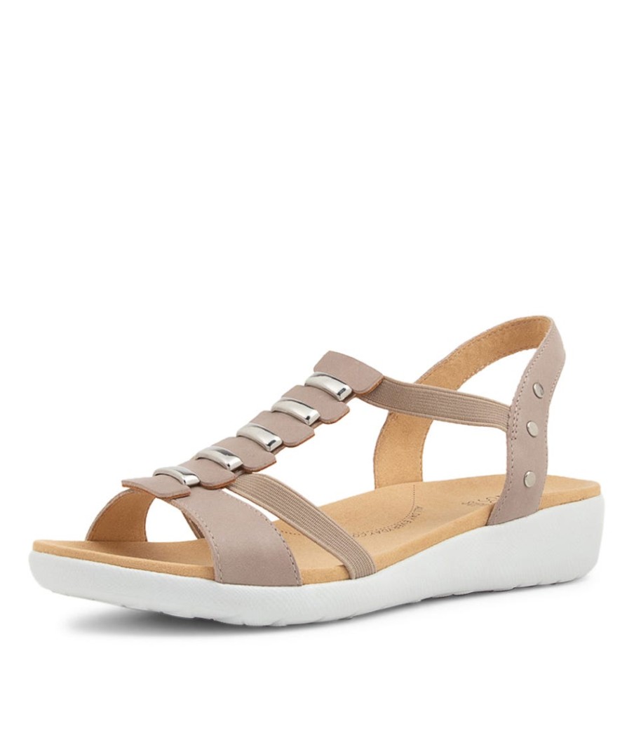 ZIERA Ulover W Misty Leather Elastic Sandals | Wedges